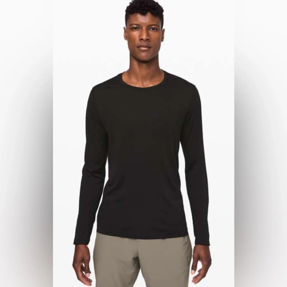 Lululemon Mens Metal Vent‎ Heathered Grey L/S T-Shirt Size Large EUC - Picture 8 of 8